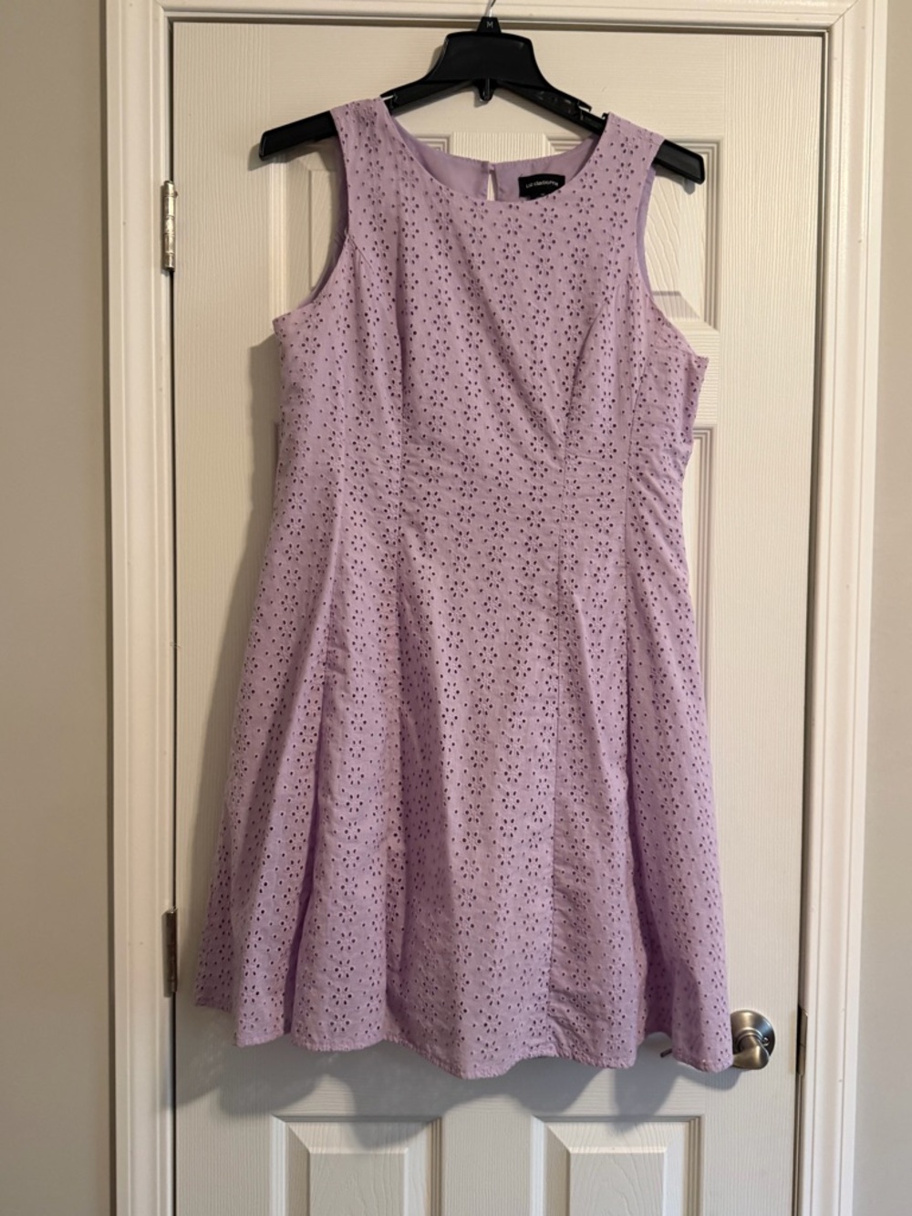 Liz Claiborne Lavender Eyelet Sleeveless Midi Dress